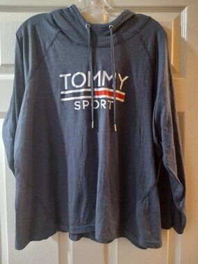 Tommy Hilfiger Sport Women Hooded Light Top Shirt Size 1X